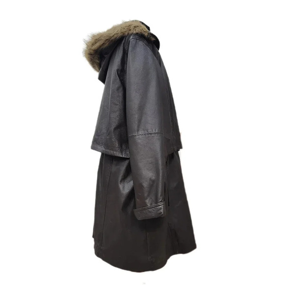 Vintage Veranesi Leathee Coat, Dark Brown, Women's 24W - Picture 2 of 8